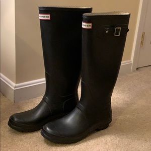 Tall Black Hunter Rain Boots